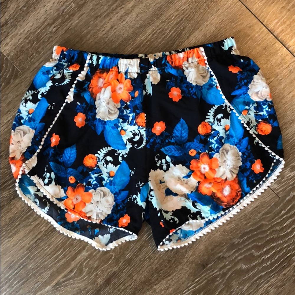 Floral Pom Pom Beachy Shorts